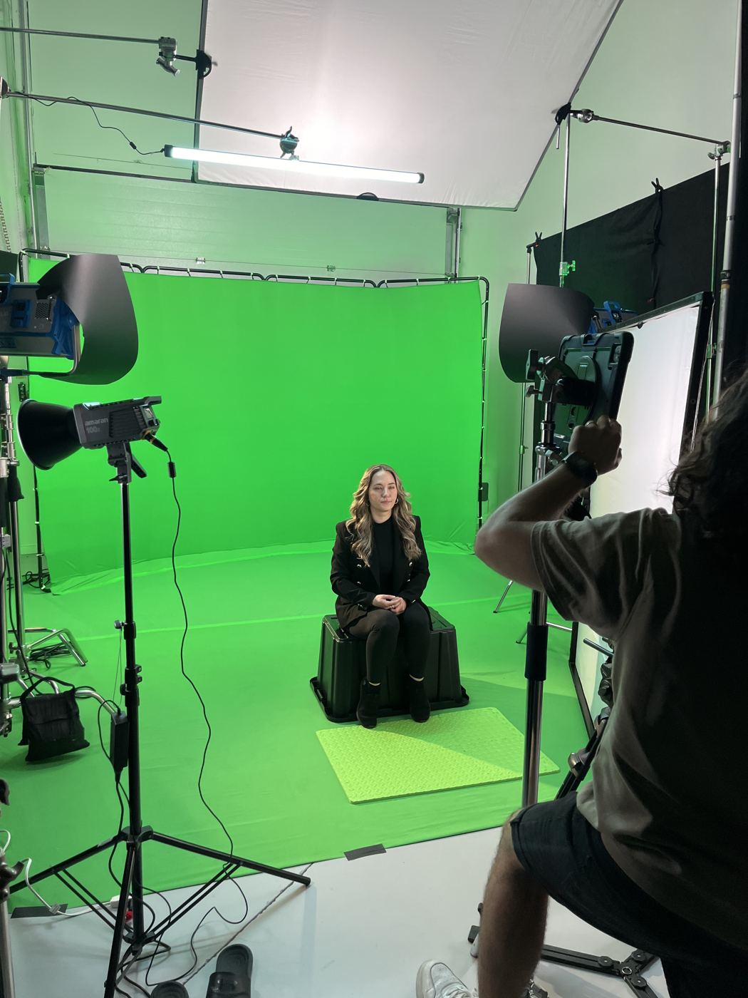 Tournage en studio sur écran vert